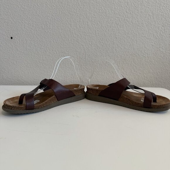 Mephisto Helen Big Toe Loop Dark Brown Waxy Leather Sandals Slides Womens 10/40 - Picture 6 of 10
